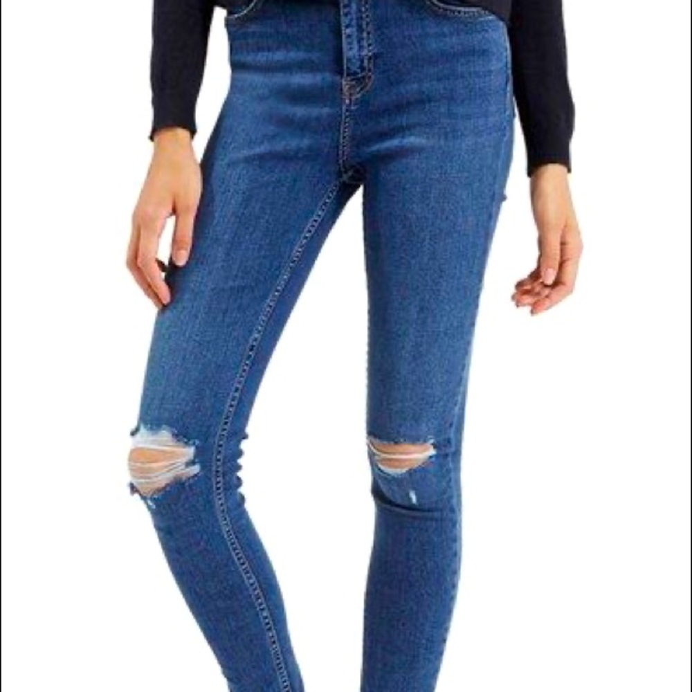 Zara Jeans Pants High Waist Ripped Denim Women’s Jeans